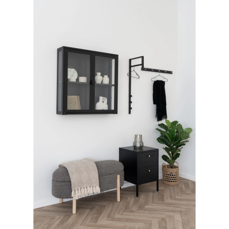 Wieszak ścienny Trento czarny metalowy do przedpokoju i garderoby 82cm House Nordic