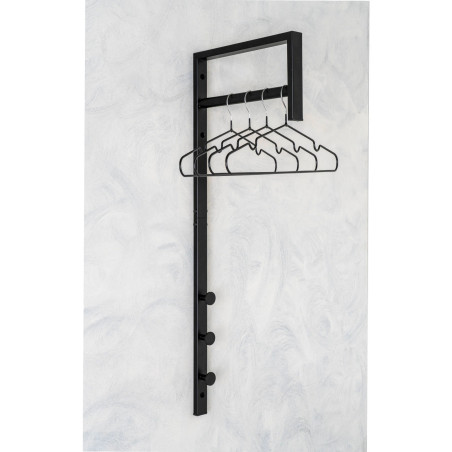 Wieszak ścienny Trento czarny metalowy do przedpokoju i garderoby 82cm House Nordic