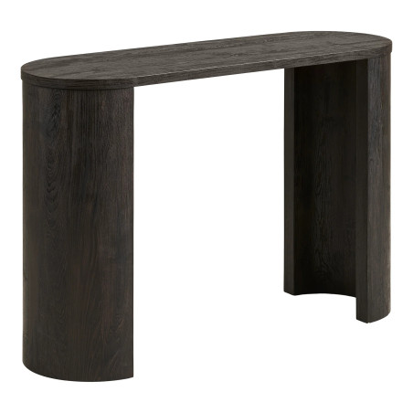 Konsola owalna japandi - wabi sabi Bibione 114x38cm ciemny brąz House Nordic