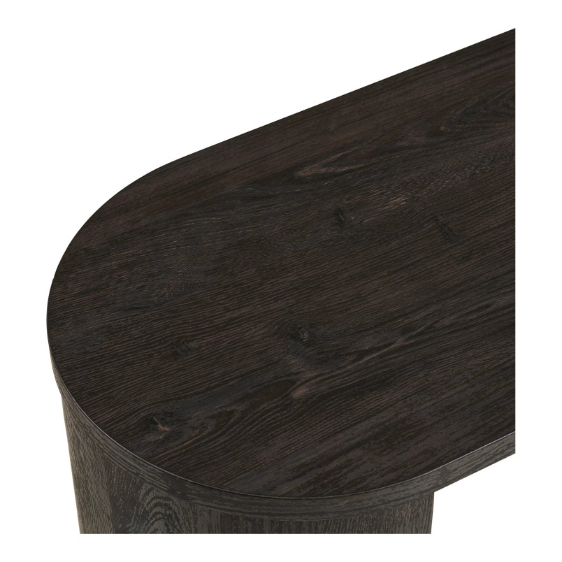 Konsola owalna japandi - wabi sabi Bibione 114x38cm ciemny brąz House Nordic