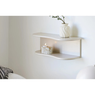 Półka dwupoziomowa o organicznym kształcie Botta 44cm beżowa House Nordic