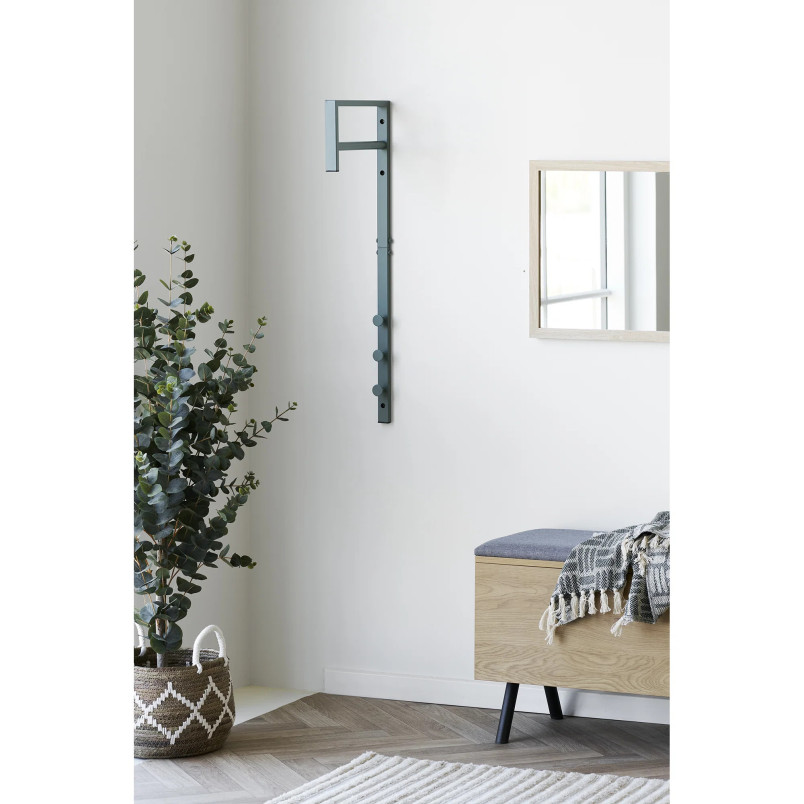 Wieszak ścienny do przedpokoju Trento zielony metalowy 82cm House Nordic