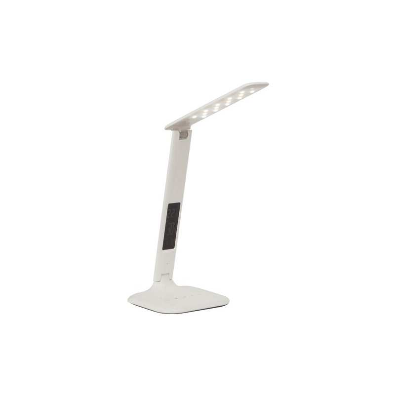 Lampa biurkowa LED z zegarem | Brilliant Glenn | Biała