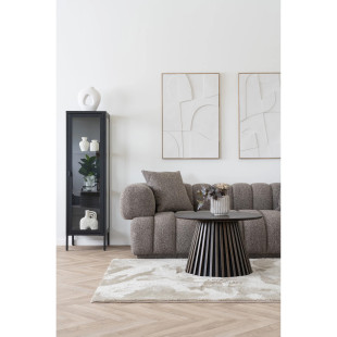 Gablota / witryna metalowa ze szklanymi drzwiami Brisbane 140x40x35cm czarna House Nordic