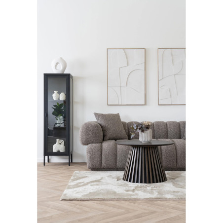 Gablota / witryna metalowa ze szklanymi drzwiami Brisbane 140x40x35cm czarna House Nordic