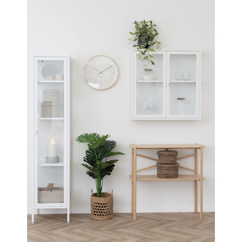 Gablota / witryna metalowa ze szklanymi drzwiami Brisbane 180x40x35cm biała House Nordic