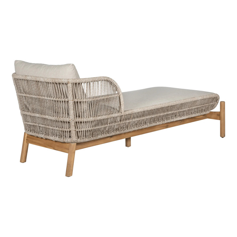 Leżak grodowy z poduszkami Terracina 190x87cm akacja / beżowy House Nordic