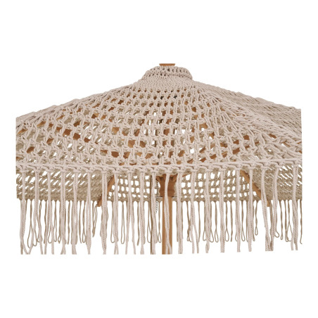 Parasol ogrodowy w stylu boho - pleciony Martos 250cm drewno / beżowy House Nordic