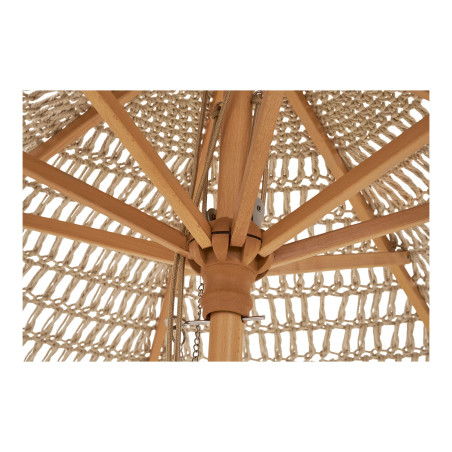 Parasol ogrodowy w stylu boho - pleciony Martos 250cm drewno / beżowy House Nordic