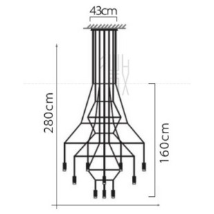 Lampa wisząca LINEA-20 czarna 120cm Step Into Design