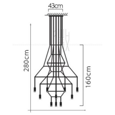 Lampa wisząca LINEA-20 czarna 120cm Step Into Design