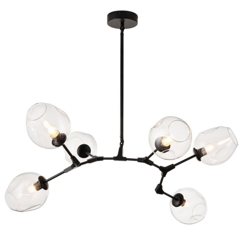 Lampa wisząca MODERN ORCHID-9 transparentno czarna 150 cm Step Into Design