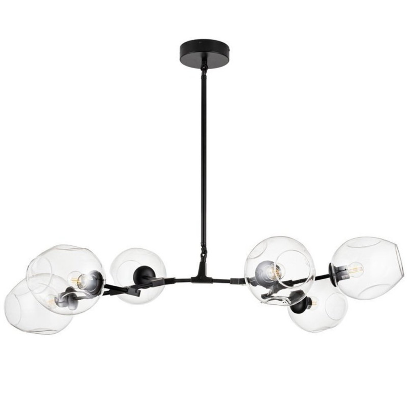 Lampa wisząca MODERN ORCHID-9 transparentno czarna 150 cm Step Into Design