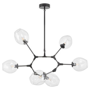 Lampa wisząca MODERN ORCHID-9 transparentno czarna 150 cm Step Into Design