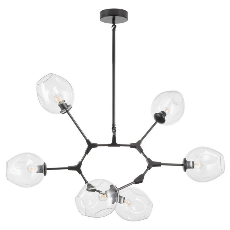 Lampa wisząca MODERN ORCHID-9 transparentno czarna 150 cm Step Into Design