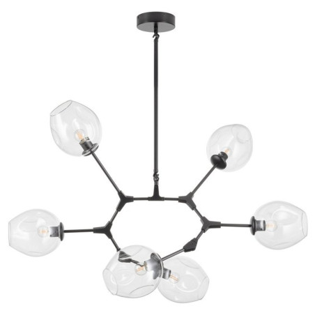 Lampa wisząca MODERN ORCHID-9 transparentno czarna 150 cm Step Into Design