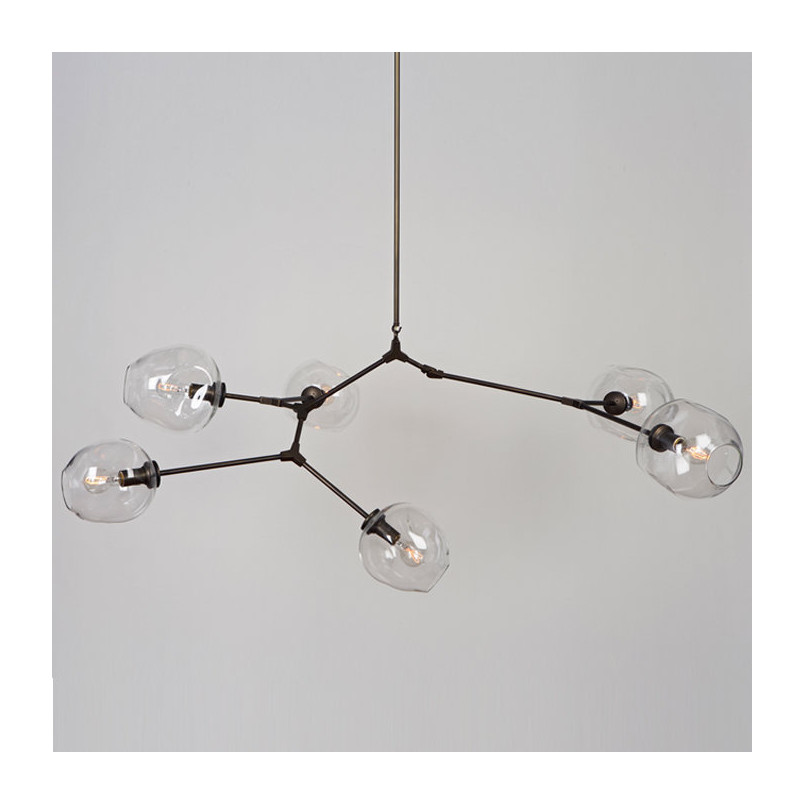 Lampa wisząca MODERN ORCHID-9 transparentno czarna 150 cm Step Into Design