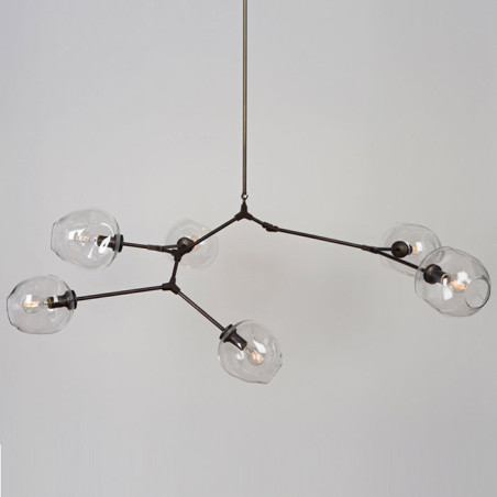 Lampa wisząca MODERN ORCHID-9 transparentno czarna 150 cm Step Into Design
