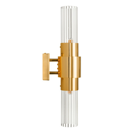 Lampa ścienna GLOW 46 cm - kinkiet złoty połysk, szkło ryflowane