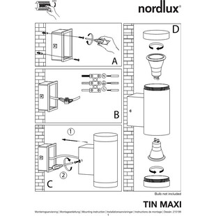 Kinkiet zewnętrzny Tin Maxi biały Nordlux | Oświetlenie Ogrodu
