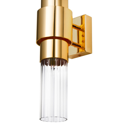 Lampa ścienna GLOW 46 cm - kinkiet złoty połysk, szkło ryflowane