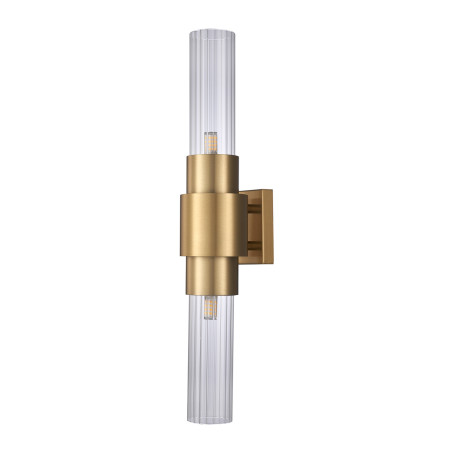 Lampa ścienna GLOW 46 cm - kinkiet złoty szczotkowany, szkło ryflowane