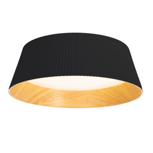 Plafon ryflowany z drewnem Fabio LED 46cm czarny MaxLight