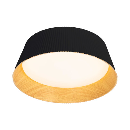 Plafon ryflowany z drewnem Fabio LED 46cm czarny MaxLight