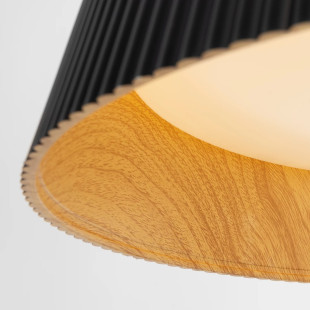 Plafon ryflowany z drewnem Fabio LED 46cm czarny MaxLight