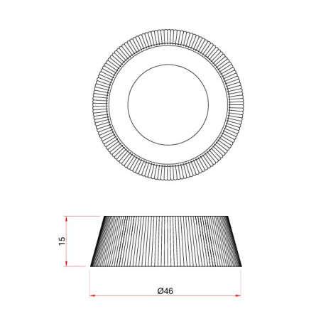 Plafon ryflowany z drewnem Fabio LED 46cm czarny MaxLight