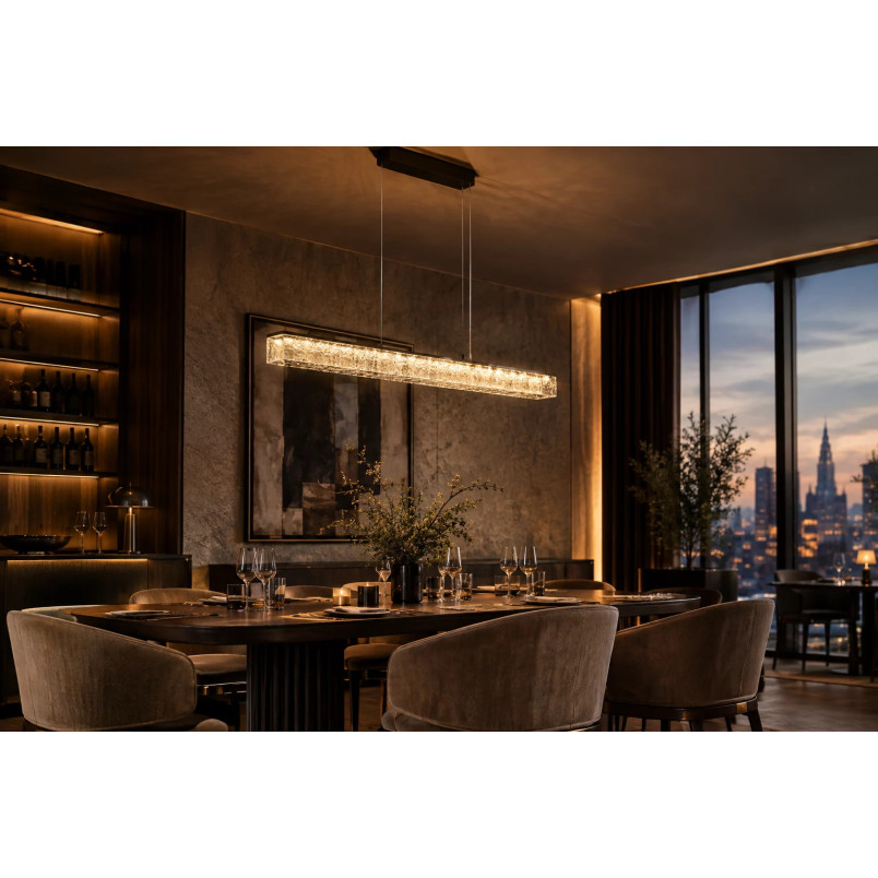 Lampa wisząca szklana glamour Savoy LED 97cm MaxLight