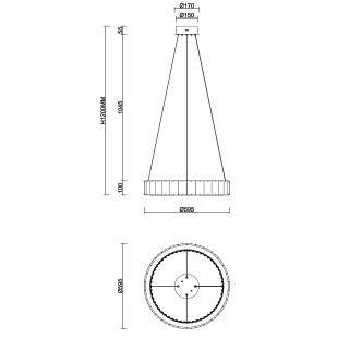 Lampa wisząca szklana okrągła Savoy LED 59cm MaxLight