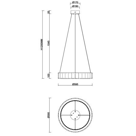 Lampa wisząca szklana okrągła Savoy LED 59cm MaxLight