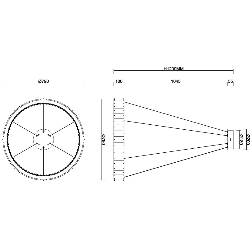 Lampa wisząca szklana okrągła Savoy LED 79cm MaxLight