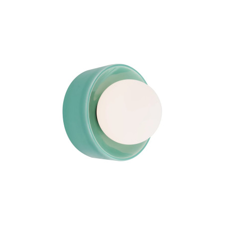 Kinkiet ceramiczny ze szklaną kulą Rainbow 18,5cm opal / zielony MaxLight