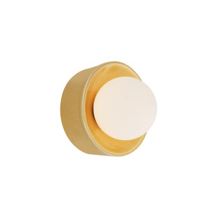 Kinkiet ceramiczny ze szklaną kulą Rainbow 18,5cm opal / żółty MaxLight