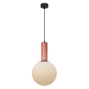 Lampa wisząca szklana kula z ceramiką Rainbow 25cm opal / różowy MaxLight