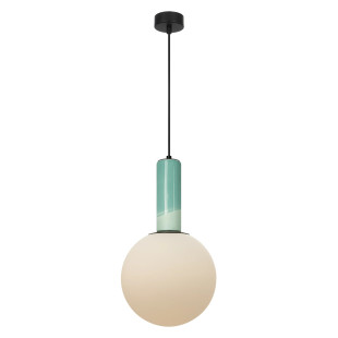 Lampa wisząca szklana kula z ceramiką Rainbow 25cm opal / zielony MaxLight