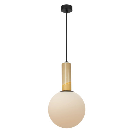 Lampa wisząca szklana kula z ceramiką Rainbow 25cm opal / żółty MaxLight