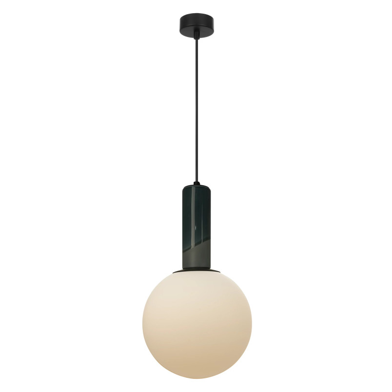 Lampa wisząca szklana kula z ceramiką Rainbow 25cm opal / szary MaxLight