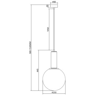 Lampa wisząca szklana kula z ceramiką Rainbow 25cm opal / szary MaxLight