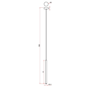 Lampa wisząca tuba Metalic LED 2cm H45cm tytanowa MaxLight