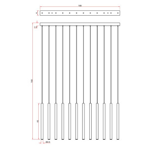 Lampa wiszące tuby na listwie Metalic LED 100cm mulitokolor MaxLight