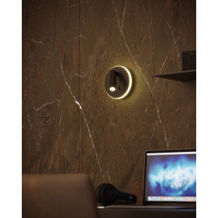 Kinkiet okrągły z reflektorkiem i włącznikami Lux LED czarny MaxLight
