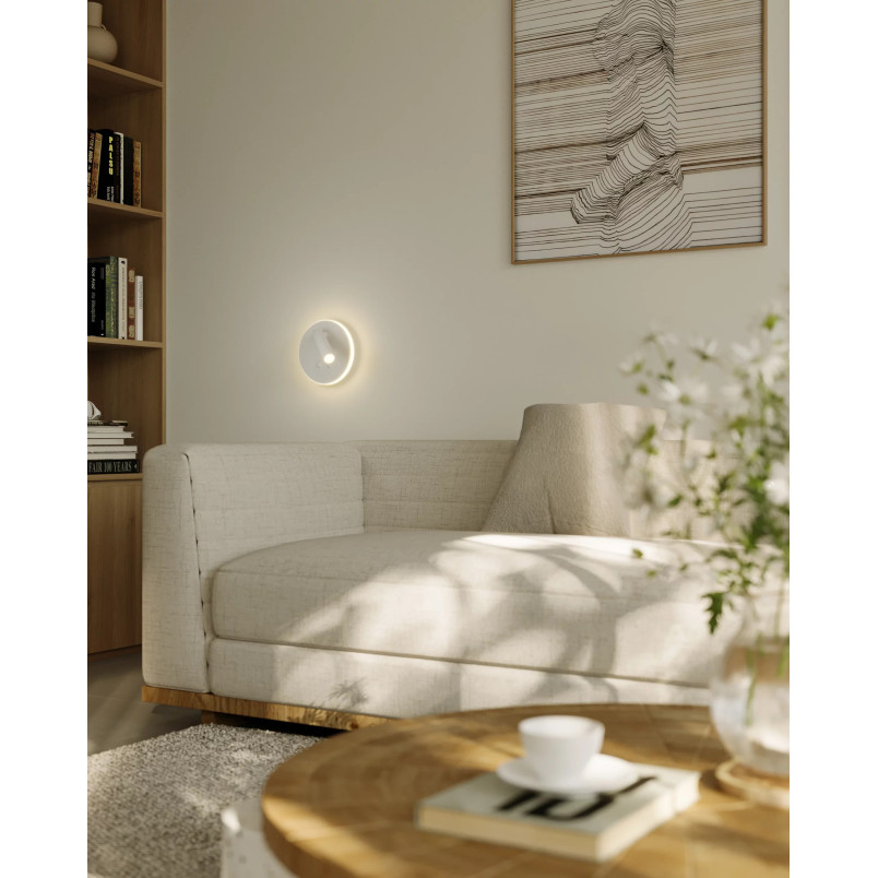 Kinkiet okrągły z reflektorkiem i włącznikami Lux LED biały MaxLight