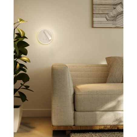 Kinkiet okrągły z reflektorkiem i włącznikami Lux LED biały MaxLight