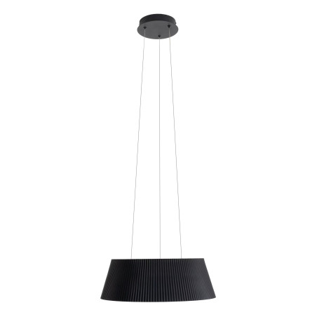 Lampa wisząca ryflowana z drewnem Fabio LED 46cm czarna MaxLight