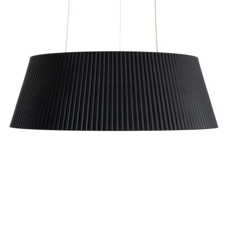 Lampa wisząca ryflowana z drewnem Fabio LED 46cm czarna MaxLight
