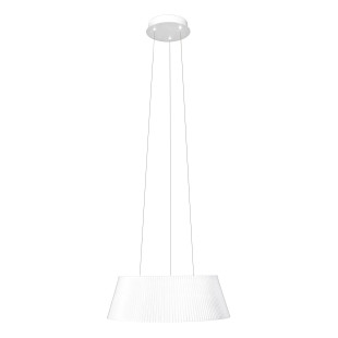 Lampa wisząca ryflowana z drewnem Fabio LED 46cm biała MaxLight