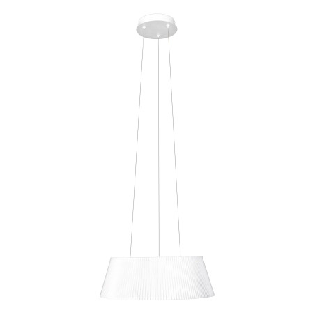 Lampa wisząca ryflowana z drewnem Fabio LED 46cm biała MaxLight